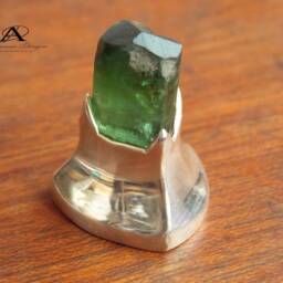 Green Tourmaline Sterling Silver Office Decor, Contemporary Design - thumbnail 4