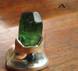 Green Tourmaline Sterling Silver Office Decor, Contemporary Design