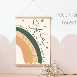 Personalised Girls Flower Rainbow For Room, Nursery Or Playroom - Print Only - thumbnail 3