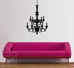 Chandelier Wall Decal, Stylish Vinyl Sticker For Room Decor, Bed Decal - thumbnail 3