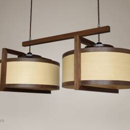 Ceiling Light From Wood. Ideal in Kitchen Or Over Table - thumbnail 3