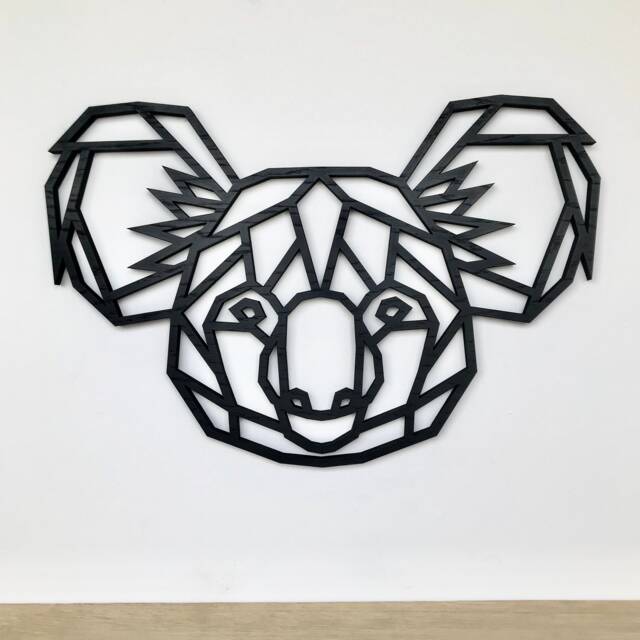 Geometric Koala Head - Wooden Wall Art Home Nursery - image 1
