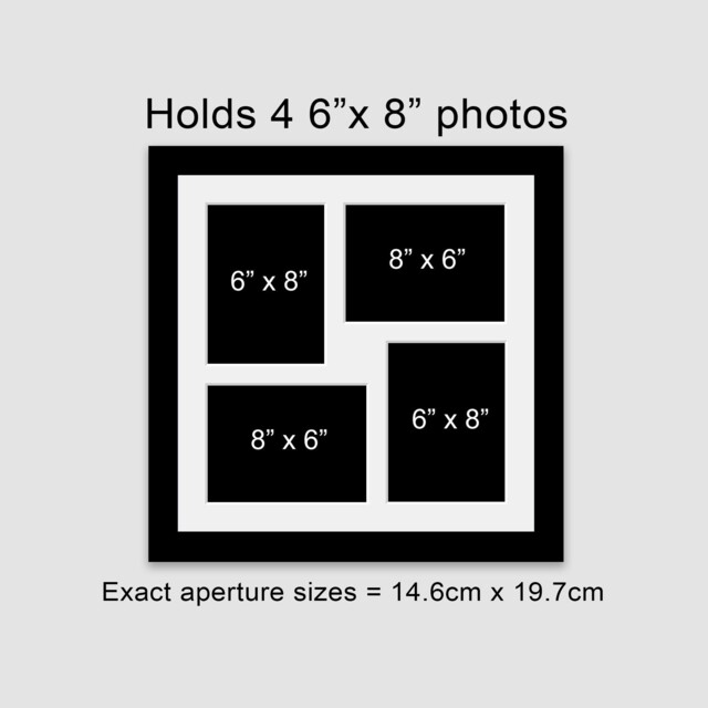 Black Wood Multi Photo Frame - Holds Four 6x8 Photos - image 1