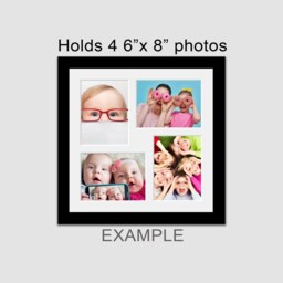 Black Wood Multi Photo Frame - Holds Four 6x8 Photos - thumbnail 3