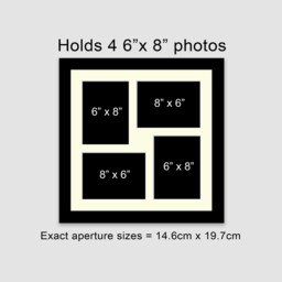 Black Wood Multi Photo Frame - Holds Four 6x8 Photos - thumbnail 2