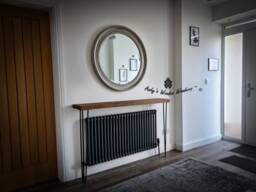 Rustic Radiator Shelf, Console Table With Hairpin Legs. Bespoke, Reclaimed Timber. Made-To-Order - thumbnail 1