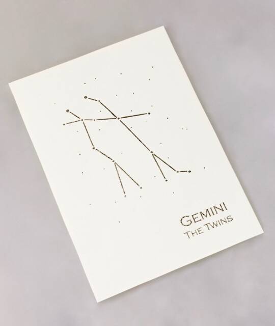 Gemini Constellation Zodiac Art Print/Gold Foil Wall Astrology Home Decor May-June Birthday On Cream Or Navy - image 1