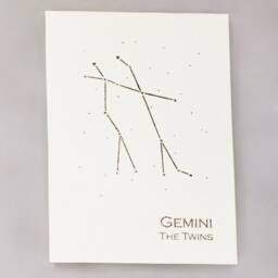 Gemini Constellation Zodiac Art Print/Gold Foil Wall Astrology Home Decor May-June Birthday On Cream Or Navy - thumbnail 2