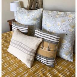 Pillow Cover Yellow & Grey Cushion Case Sham Slip Pillowcase Mustard Ochre Gray Retro Mcm Contemporary Atomic Scandinavian Seedheads 16 - thumbnail 2