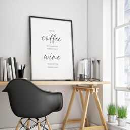 Give Me Coffee & Wine Quote Print - Fun Kitchen Wall Art Typography Home Office Decor Unframed - thumbnail 3