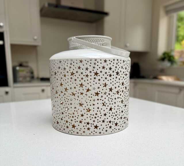 Large Vintage White Star Lantern - image 1