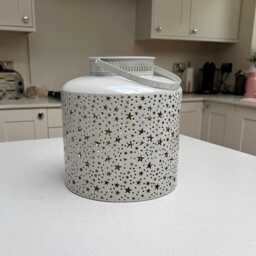 Large Vintage White Star Lantern - thumbnail 2