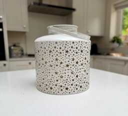 Large Vintage White Star Lantern - thumbnail 1