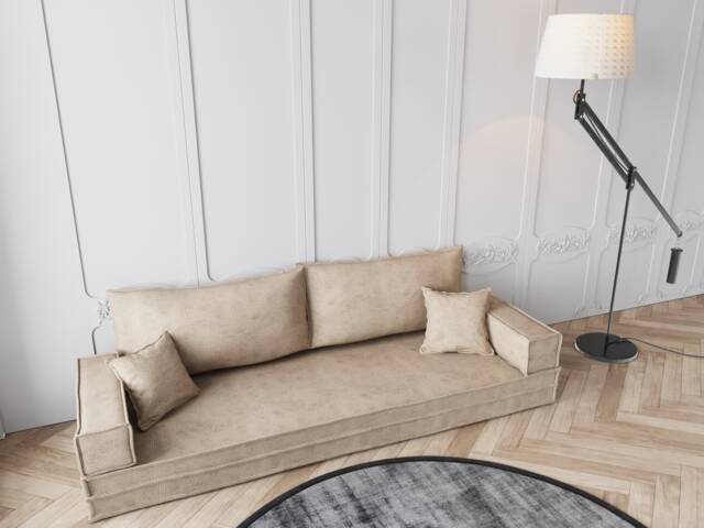Customizable Floor Sofa Bed - Pallet Cushion, Washable Covers - image 1