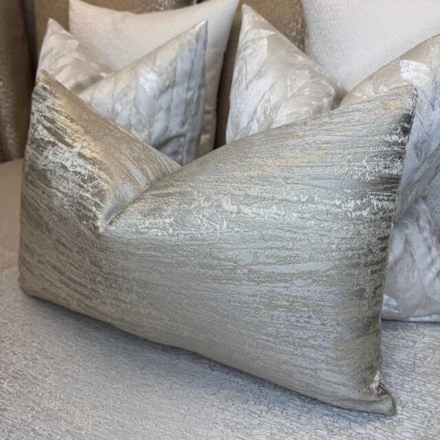 Cushion Cover - Bill Beaumont Rosie Fabric, Taupe With Cream Shimmer, Pillow Sham Case , Textured Luxury, All Sizes, Handmade in UK - image 1