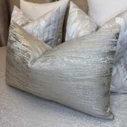 Cushion Cover - Bill Beaumont Rosie Fabric, Taupe With Cream Shimmer, Pillow Sham Case , Textured Luxury, All Sizes, Handmade in UK - thumbnail 1