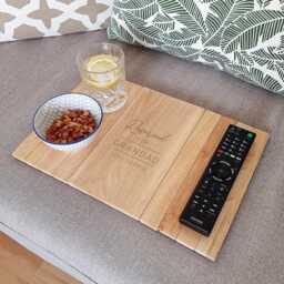 Personalised Sofa Tray - Classic Wooden New Home Gift Father's Day Gift For Her Him - thumbnail 3