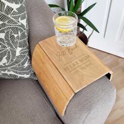 Personalised Sofa Tray - Classic Wooden New Home Gift Father's Day Gift For Her Him - thumbnail 1