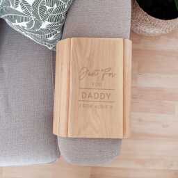 Personalised Sofa Tray - Classic Wooden New Home Gift Father's Day Gift For Her Him - thumbnail 2