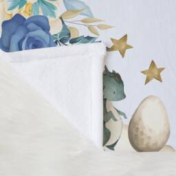 Blue Floral Baby Month Blanket, Dragon Milestone Monthly Photos Shower Gift, Boy - thumbnail 2
