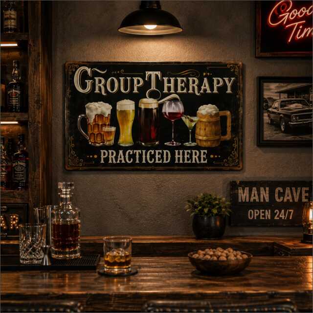 Funny Home Bar Sign, Garden Bar Sign, Beer Wine & Cocktail Wall Art, Pub Decor, Drinking Plaque, Funny Drink, Humour - image 1
