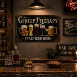 Funny Home Bar Sign, Garden Bar Sign, Beer Wine & Cocktail Wall Art, Pub Decor, Drinking Plaque, Funny Drink, Humour - thumbnail 1