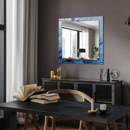 Drops On Dandelions Mirror, Rectangular Mirror With Frame, Blue Wall Printed Decorative Living Room - thumbnail 3