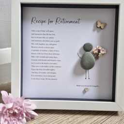 Retirement Gift, Good Luck Present, Pebble Art Picture Framed Poem, Wall Art, Home Decor Gift. Personalised Boxed Work Colleagues - thumbnail 2