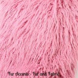 Pink Mongolian Faux Fur Throw Blanket - Shag Llama, Minky Lining - thumbnail 2
