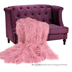 Pink Mongolian Faux Fur Throw Blanket - Shag Llama, Minky Lining - thumbnail 1