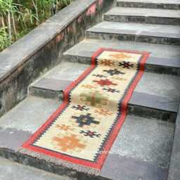 Stair Runner - Handmade Kilim Runner, Wool Jute Hallway & Kitchen Decor, Custom Size 2x35 Feet, Washable For Outdoor Indoor Stairs - thumbnail 3