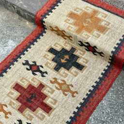 Stair Runner - Handmade Kilim Runner, Wool Jute Hallway & Kitchen Decor, Custom Size 2x35 Feet, Washable For Outdoor Indoor Stairs - thumbnail 4