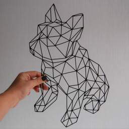 Geometric Bulldog Wall Decor, Dog, Wire Dog, Minimalist Design, French Decor, Dog's Lovers Gift, Metal Boston Terrier - thumbnail 3