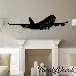 Boeing 747 Airplane Decal, Vinyl Sticker, Wall Decor, Large Takeoff Decal, Aviation Decal - thumbnail 2