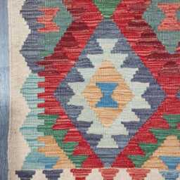 Kilim Rug Classic, Handmade Artisan Afghan Turkish Scandinavian Navajo Bohemian Wool Flatweave Multicolour 130x84 cm - thumbnail 2