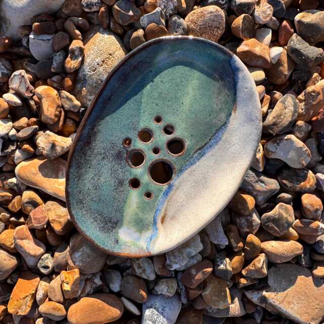 Slab Built Ceramic Soap Dish/Home Decor Coastal Style Homeware - image 1