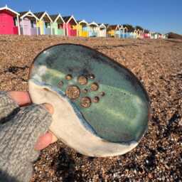 Slab Built Ceramic Soap Dish/Home Decor Coastal Style Homeware - thumbnail 2