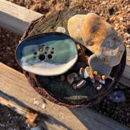 Slab Built Ceramic Soap Dish/Home Decor Coastal Style Homeware - thumbnail 4