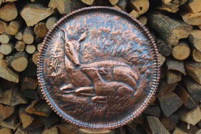 Enchanting Copper Wall Art - Doe & Fawn in Italian Craftsmanship - image 1