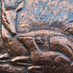 Enchanting Copper Wall Art - Doe & Fawn in Italian Craftsmanship - thumbnail 2
