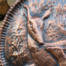 Enchanting Copper Wall Art - Doe & Fawn in Italian Craftsmanship - thumbnail 3