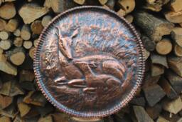 Enchanting Copper Wall Art - Doe & Fawn in Italian Craftsmanship - thumbnail 1