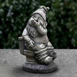Concrete Gnome Statue Outdoor Troll Figurine Cement On Toilet Ornament Front Door Decoration Handmade Art Pixie Lover Gift - thumbnail 3