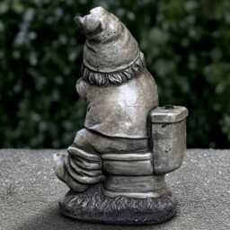 Concrete Gnome Statue Outdoor Troll Figurine Cement On Toilet Ornament Front Door Decoration Handmade Art Pixie Lover Gift - thumbnail 4