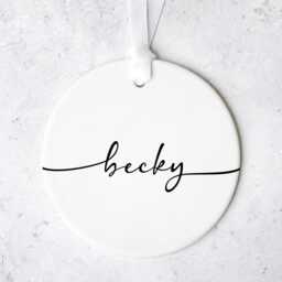 Simple Name Ornament - Personalised Christmas Decoration Gift Custom Ceramic Bauble Family Names Tree Ornaments - thumbnail 2
