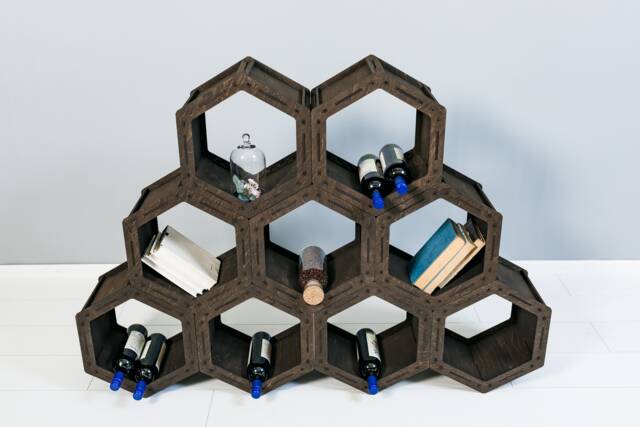 Honeycomb Hexagon Shelves, Loft Shelf, Geometric Shelves, Custom Bookcase, Housewarming Gift, Modular Shelving, Shelves - image 1