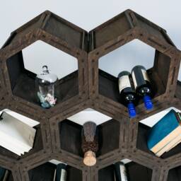 Honeycomb Hexagon Shelves, Loft Shelf, Geometric Shelves, Custom Bookcase, Housewarming Gift, Modular Shelving, Shelves - thumbnail 3