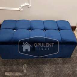 Large Gas Lift Plush Velvet Diamant?? Ottoman Storage Box, Seat, Footstool