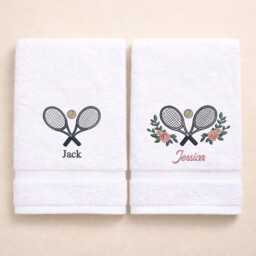 Personalized Embroidered Tennis Towel His & Her Gift 100% Cotton Custom Name For Coach Lover Team - thumbnail 2