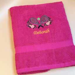 Personalized Embroidered Tennis Towel His & Her Gift 100% Cotton Custom Name For Coach Lover Team - thumbnail 4